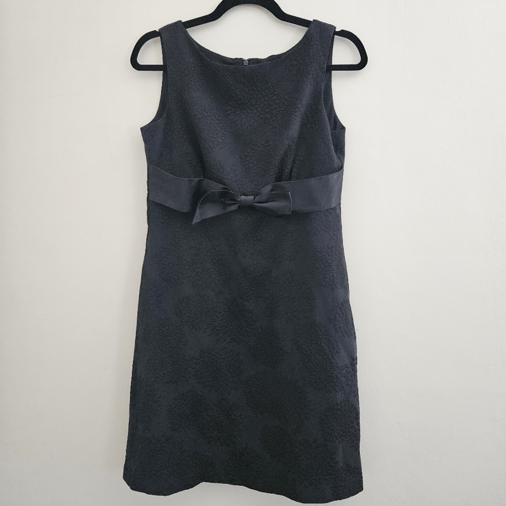 S.L. Fashions Petite Black Sleeveless Dress Floral Chrysanthemum Texture Size 8P